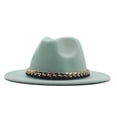 thumbnail image 1 of HJYCHN Stylish Fedora Sun Hat for Men and Women Wide Brim Summer Beach Dress Headwear Accessory Mint Green M, 1 of 4