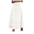 thumbnail image 1 of HJYCHN Stylish Ladies Fashion Tiered Cake Skirt for Everyday Casual Wear and Comfortable Outfit White XXL, 1 of 5