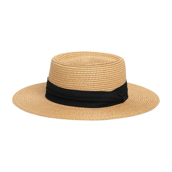 HJYCHN Stylish Paper Straw Bucket Hat For Women Summer Beach Outfit Accessory With Wide Brim Sun Khaki1 One Size