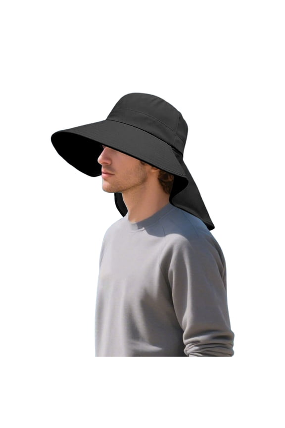Stylish Sun Headwear For Outdoor Adventures And Everyday Casual Use With Comfortable Wide Brim Design Adjustable Strap All Season Wear Ideal Beach Black One Size
