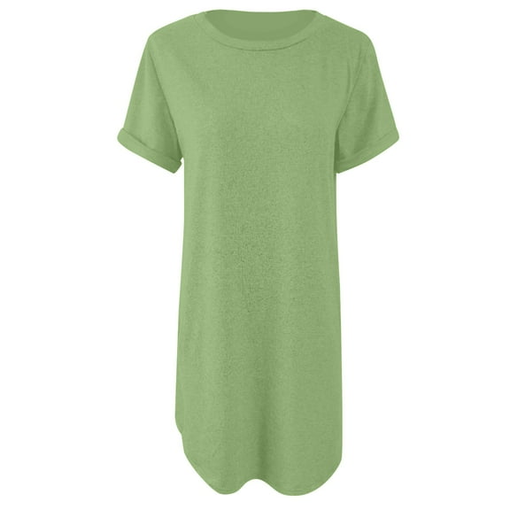 HJYCHN Stylish Tennis Dress for Women with Roll Up Sleeves and Modern Asymmetrical Hem Design Army Green S