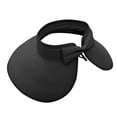thumbnail image 1 of HJYCHN Stylish Women Summer Sun Visor Hat Wide Brim Straw Foldable Roll Up Beach Accessory Black One Size, 1 of 3