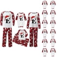 thumbnail image 1 of HJYCHN Suits Christmas Pajamas for Family Family Christmas Pajamas Matching Sets Santa Hat Antler Letter Print Round Neck Long Sleeve Full Length, 1 of 8