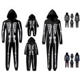 thumbnail image 1 of HJYCHN Suits Family Halloween Pajamas Halloween Family Pajamas Skeleton Print Hooded Zip Front Long Sleeve Full Length Homewear, 1 of 6
