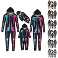 thumbnail image 1 of HJYCHN Suits Halloween Family Pajamas Family Pajamas Matching Sets Skeleton Print Hooded Zip Front Long Sleeve Full Length Homewear, 1 of 8