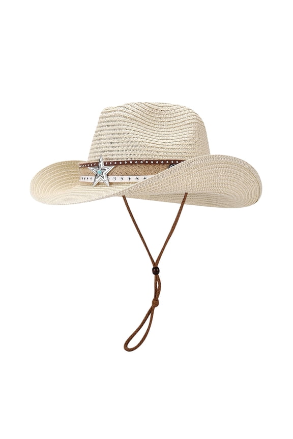 Summer Holiday Casual Style Outdoor Outing Sun Hat with Shapeable Brim for Sun Beige One Size