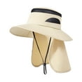 thumbnail image 1 of HJYCHN Summer Outdoor Sun Hat with Wide Brim Mesh Ventilation and Detachable Neck Cover for Men and Women Beige One Size, 1 of 2
