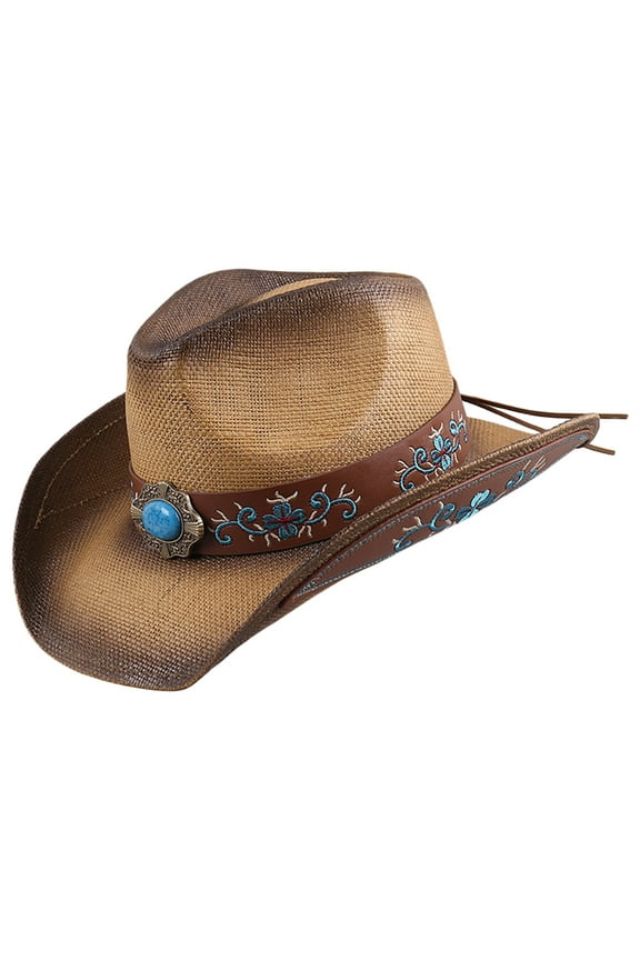 Summer Straw Western Cowboy Hat with Rolled Brim for Outdoor Beach and Casual Wear Khaki 56-58cm
