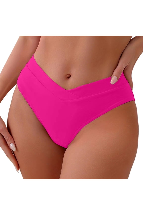 Swim Shorts for Women High Waisted Solid Separates Swimwear Bottoms with High Cut Design as a Monokini Alternative Bikini Bottoms for Women RD2 XXL