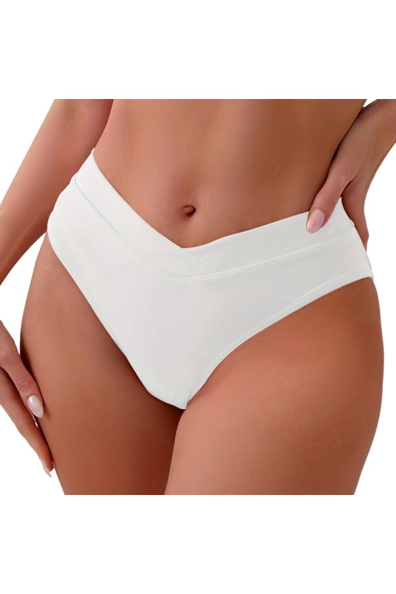 Swim Shorts for Women High Waisted Solid Separates Swimwear Bottoms with High Cut Design as a Monokini Alternative Bikini Bottoms for Women White XXL