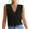 thumbnail image 1 of HJYCHN Tank Tops for Women Summer V Neck Solid Color Tank Top with Layer Detail for a Fashionable Layered Womens Tops Black L, 1 of 5