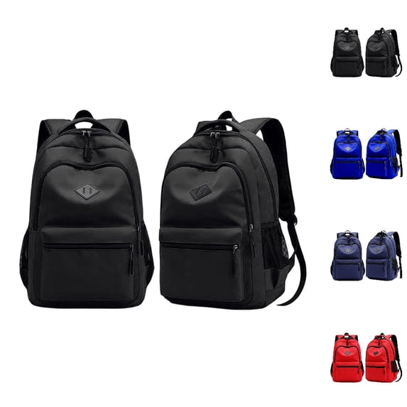 HJYCHN Travel Backpack Black Backpack Bookbag with 8 Compartments for School College Travel Daily Backpack Travel Black One Size