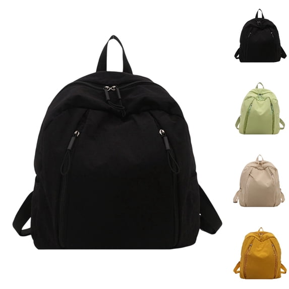 HJYCHN Travel Backpack for Women Minimalist Solid Color Lightweight Daypack for Daily Commute Travel Sports Carry on Backpack Black One Size