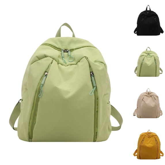 HJYCHN Travel Backpack for Women Minimalist Solid Color Lightweight Daypack for Daily Commute Travel Sports Carry on Backpack Green One Size
