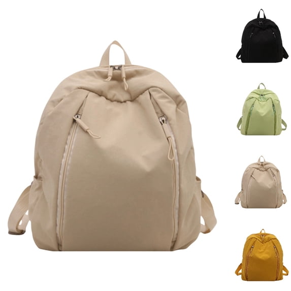 HJYCHN Travel Backpack for Women Minimalist Solid Color Lightweight Daypack for Daily Commute Travel Sports Carry on Backpack Khaki One Size