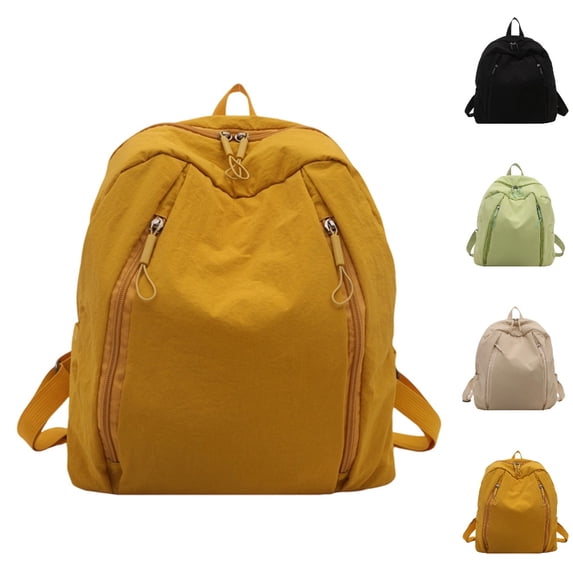 HJYCHN Travel Backpack for Women Minimalist Solid Color Lightweight Daypack for Daily Commute Travel Sports Carry on Backpack Yellow One Size