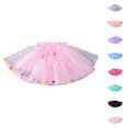 thumbnail image 1 of HJYCHN Tutu Skirt Girls Colorful Pom Pom Mesh Tutu Skirt for Carnival Baby Party Back to School Supplies for Girls 5-6 Years, 1 of 4