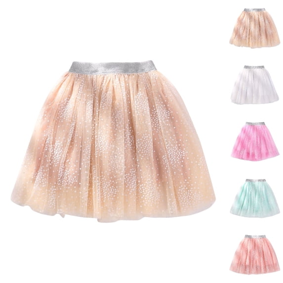 HJYCHN Tutu Skirt Girls Glitter Star Mesh Tutu Skirt with Shiny Waistband for Carnival Party Dance Performance Back to School Supplies for Girls 3-4 Years