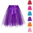 thumbnail image 1 of HJYCHN Tutu Skirt Girls Irregular Hem Mesh Tutu Skirt with Satin Tie Bow for Carnival Party Dance Performance Back to School Clothes for Girls One Size, 1 of 3