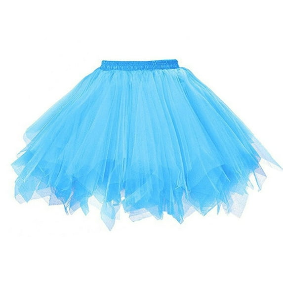 HJYCHN Tutu Skirts for Women High Waist Candy Color Pleated Short Mesh Tutu Dancing Skirt for Adults Glitter Skirts for Women Sky Blue M