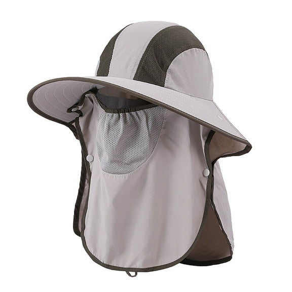 HJYCHN Unisex Adjustable Breathable Bucket Sun Hat with Removable for Outdoor Fishing Hiking Summer Light Gray One Size