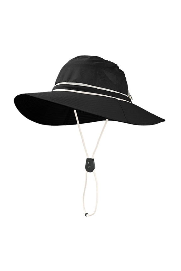 Unisex Wide Brim Summer Sun Hat for Outdoor Fishing Hiking and Beach Activities Black One Size