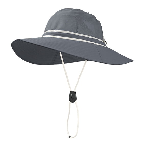 HJYCHN Unisex Wide Brim Summer Sun Hat for Outdoor Fishing Hiking and Beach Activities Grey One Size