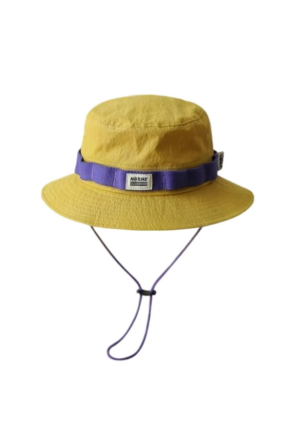 Versatile All-Season Outdoor Bucket Hat with Secure Clip and Wide Brim for Sun and Stylish Eyewear Pairing Yellow M