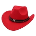 thumbnail image 1 of HJYCHN Western Cowboy Jazz Bowler Hat with Decorative Cow Head for Ethnic Style RD1 M, 1 of 3