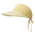 thumbnail image 1 of HJYCHN Western Style Shapeable Straw Sun Hat for Women Men Summer Outdoor Cowboy Beach Hat Yellow One Size, 1 of 5