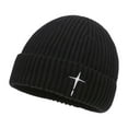 thumbnail image 1 of HJYCHN Winter Embroidered Knitted Hat for Men and Women Warm Thermal Ear Cap Cold Weather Black One Size, 1 of 7