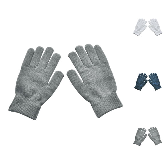 HJYCHN Winter Gloves for Men Women Full Finger Insulated Ribbed Texture Solid Color Cold Weather Gloves Dark Gray One Size