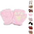 thumbnail image 1 of HJYCHN Winter Gloves for Women Fingerless Design Cat Accent Soft Cushion Detail Solid Color Thermal Gloves for Women Pink One Size, 1 of 5