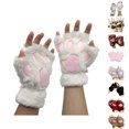 thumbnail image 1 of HJYCHN Winter Gloves for Women Fingerless Design Cat Accent Soft Cushion Detail Solid Color Thermal Gloves for Women White One Size, 1 of 5