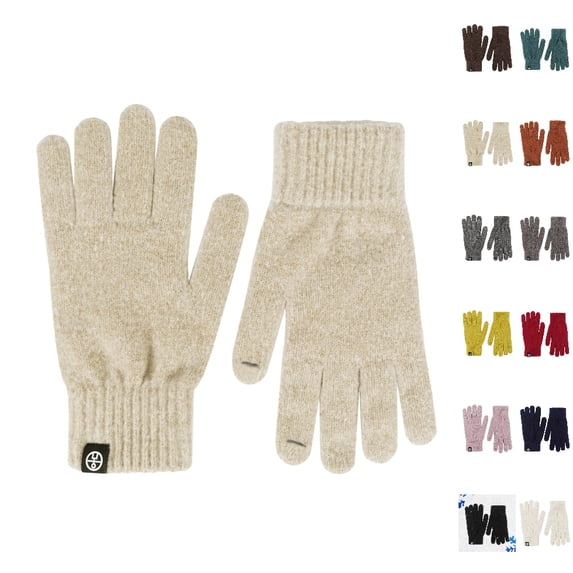 HJYCHN Winter Gloves for Women Full Finger Touchscreen Long Ribbed Texture Solid Color Design Thermal Gloves for Women Beige One Size