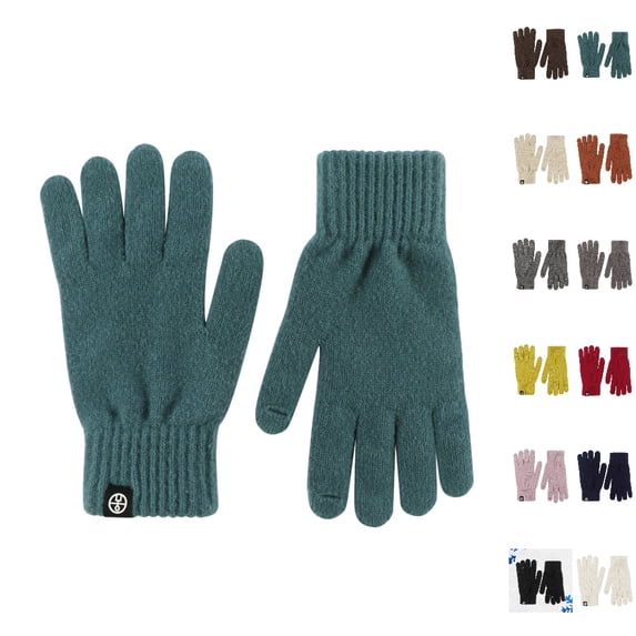 HJYCHN Winter Gloves for Women Full Finger Touchscreen Long Ribbed Texture Solid Color Design Thermal Gloves for Women Sky Blue One Size