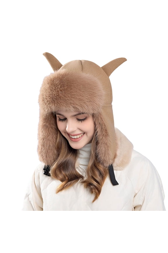 Winter Hats for Women Daily Warm Elastic Casual Slouchy Knit Hat with Ear Covers Suitable for Men and Women Womens Winter Hat Khaki One Size