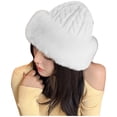 thumbnail image 1 of HJYCHN Winter Hats for Women Lady Solid Color Knitted Skull Cap Beanie for Winter Party Fashion and Casual Wear Skull Cap White One Size, 1 of 2