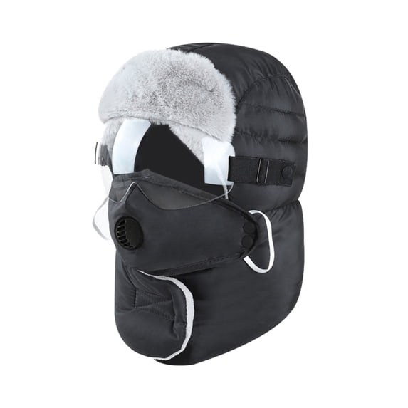 HJYCHN Winter Hats for Women Leifeng Hat for Men and Women Windproof Outdoor Riding Cap Lined for Warmth Winter Hat Black One Size