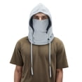 thumbnail image 1 of HJYCHN Winter Hats for Women Men and Women Ski Lined Windproof Full Head Cover Hood Scarf Neck Warmer Skull Cap Grey One Size, 1 of 9