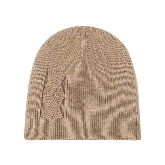 HJYCHN Winter Hats for Women Men's Outdoor Warm Thick Wool Knitted Beanie Lined Skull Cap for Cold Weather Fashion Womens Winter Hat Khaki A