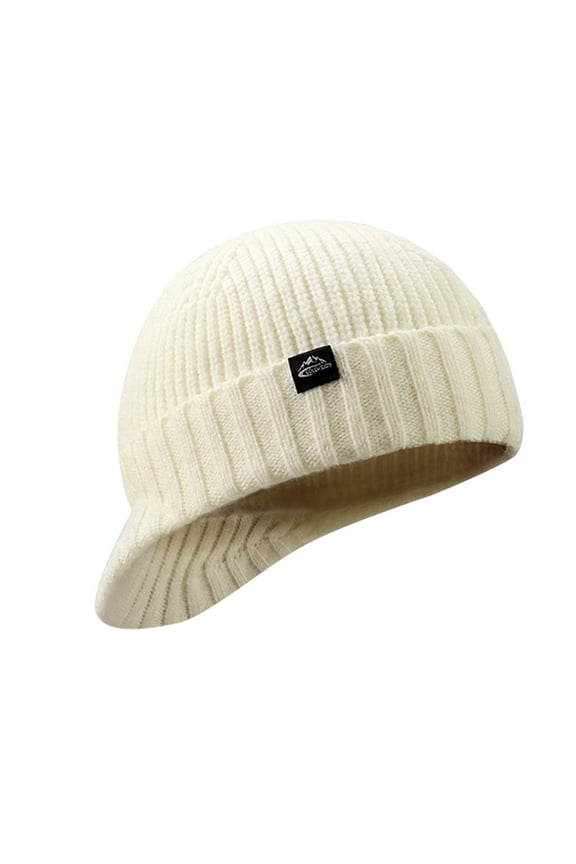 Winter Hats for Women Men's Windproof Wool Knitted Beanie Solid Color Fashion Warm Hat for Casual Style Winter Hat Beige A