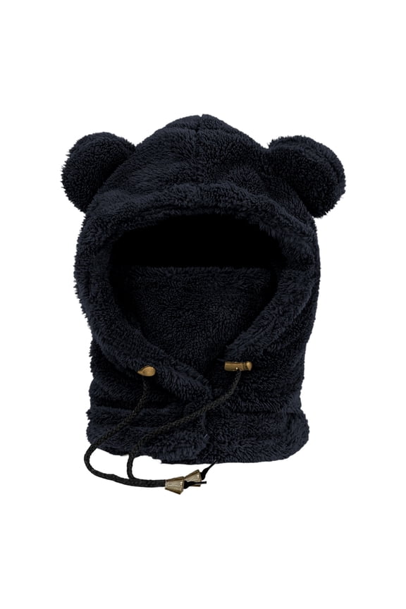 Winter Hats for Women Thermal Hat with Scarf and Neck Gaiter Windproof Lined Face Hood for Cold Weather Winter Hat Black One Size