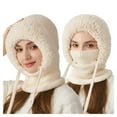 thumbnail image 1 of HJYCHN Winter Knitted Hat Windproof Thermal Ear Cap for Cold Weather Cycling Outdoor Activities Beige One Size, 1 of 3