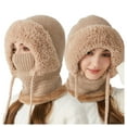 thumbnail image 1 of HJYCHN Winter Knitted Hat Windproof Thermal Ear Cap for Cold Weather Cycling Outdoor Activities Khaki One Size, 1 of 3