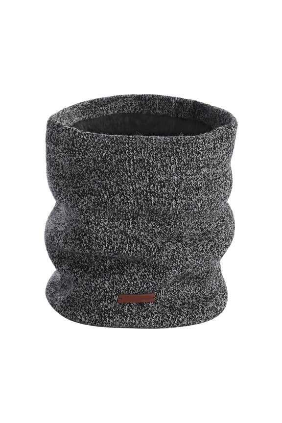 Winter Warm Double Layer Neck Gaiter Knitted Snood For Cold Weather Black One Size