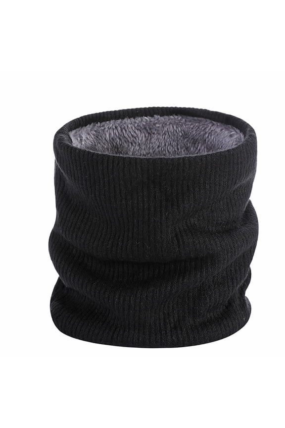 Winter Warm Neck Warmer Scarf for Women and Men Soft Thickened Wrap Black One Size