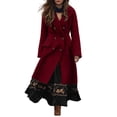 thumbnail image 1 of HJYCHN Women Bohemian Trench Coat Long Double Breasted Overcoat for Warm Fall and Winter Wear Stylish Statement Coat RD1 XXL, 1 of 5