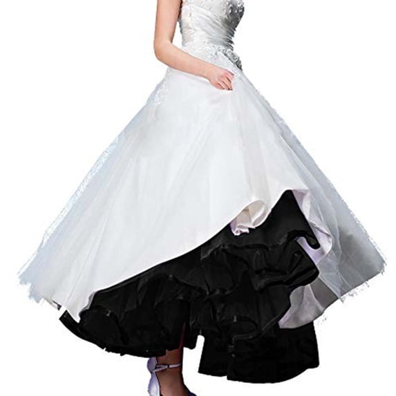 HJYCHN Women Elegant Boneless Wedding Dress Long Petticoat Tutu Skirt for Bridal and Formal Events Black One Size