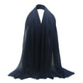 thumbnail image 1 of HJYCHN Women Elegant Pleated Linen Scarf Soft Sun Lightweight Shawl for Daily Wear Accessories Dark Blue One Size, 1 of 2